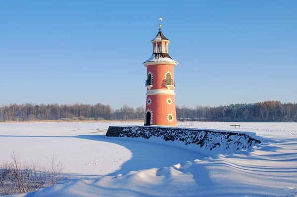 Leuchtturm Moritzburg im Winter 02 — Stockfoto