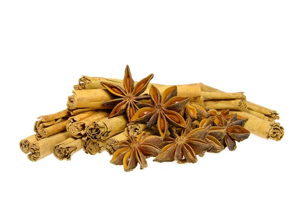 Cinnamon stick and star from anis 07 — Stock Photo, Image