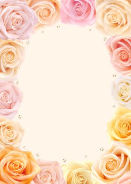 Fresh roses frame clipart