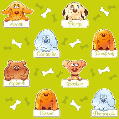 Funny dog snouts seamless pattern clipart