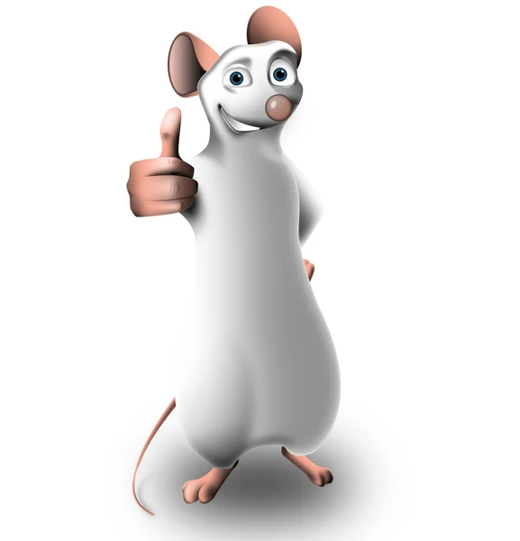 Kleine muis in een positieve houding Stockfoto