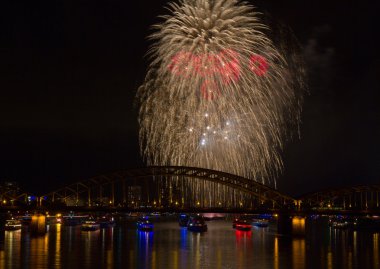 Firework over the Rhine River