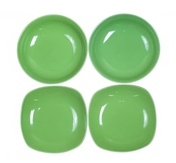 Quattro piatti verdi — Foto Stock