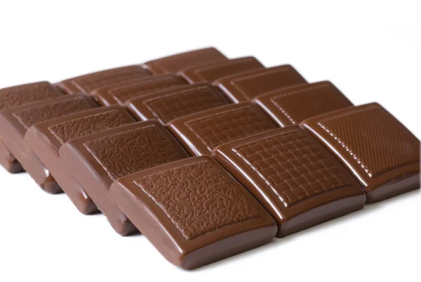 Segmenten van chocolade — Stockfoto