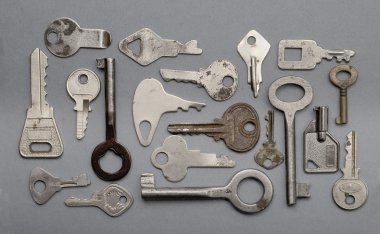 gri bir arka plan üzerinde tuşları