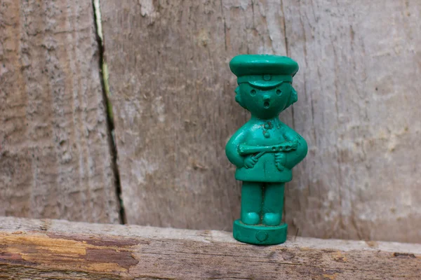 Солдатская игрушечная статуя — стоковое фото