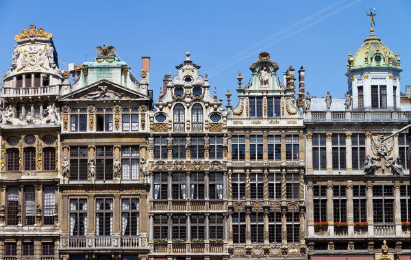 Guildhalls on the Grand Place, Brussels, Belgium.