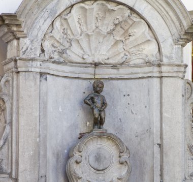 Manneken Pis, closeup view of statue in Brussels clipart