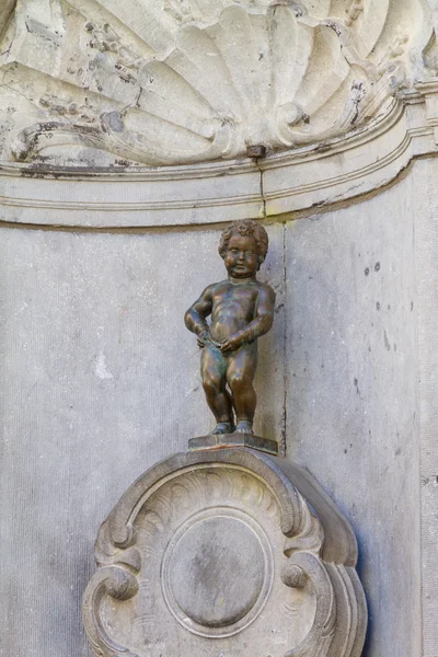 Manneken Pis, closeup view of statue in Brussels — Stock Photo, Image