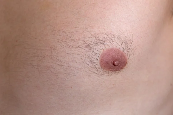 Caucasian man left nipple — Stock Photo, Image