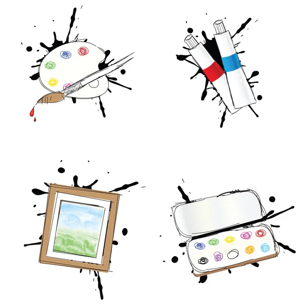 Painting icons — Stock Vector