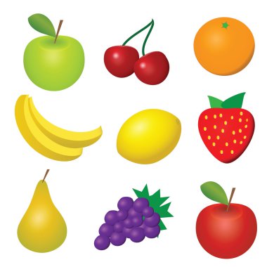 Vector fruit set clipart