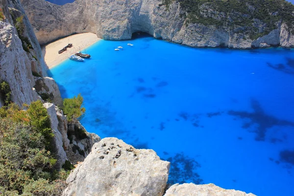 Ztroskotání beach, ostrov zante, Řecko — Stock fotografie