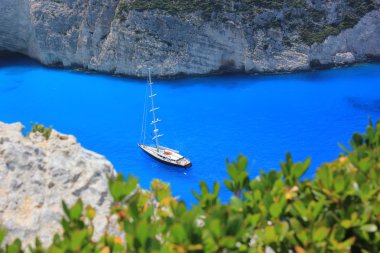 Boat trip to Navajo beach, Zakynthos island, Greece clipart