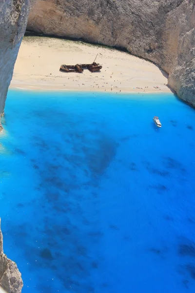 Schipbreuk strand, zante eiland, Griekenland — Stockfoto