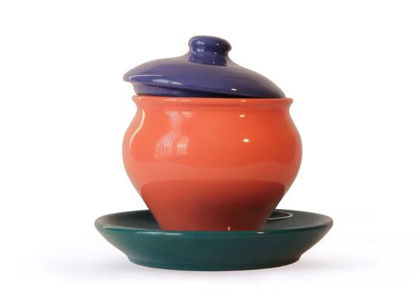 Pot en céramique avec couvercle — Photo