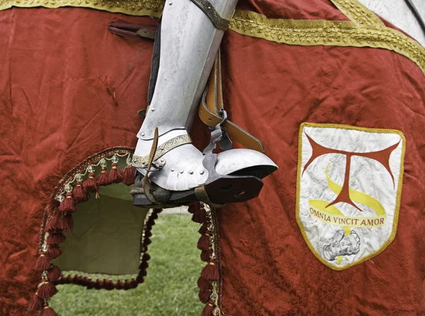 At sırtında knight Templar — Stok fotoğraf