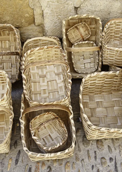 Handmade wicker baskets — Stock Photo, Image