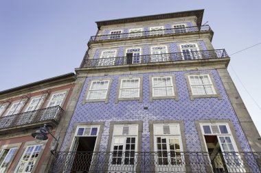 Facade of Lisbon, old houses clipart