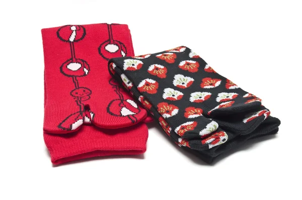 Červené a černé ponožky — Stock fotografie