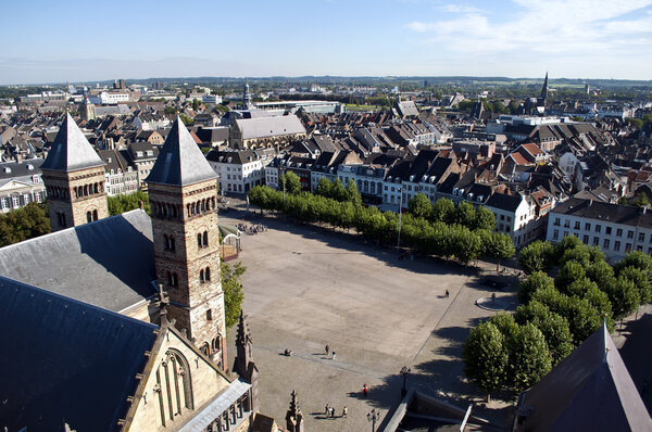 View of the Dutch city plaza Maastricht
