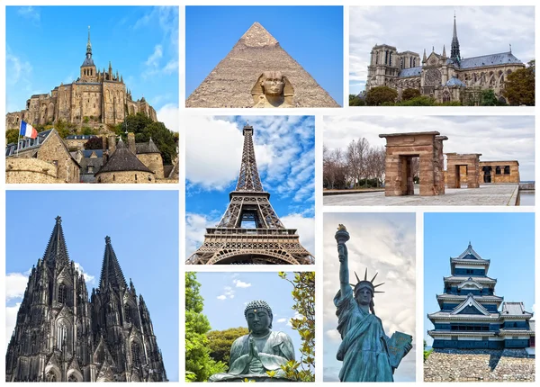 Collage Monumenti del Mondo — Foto Stock
