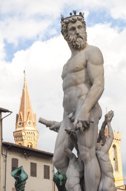 The fountain of Neptune in Florence clipart