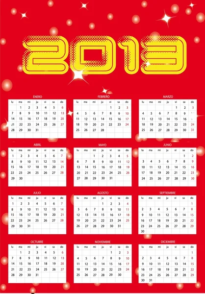 2013 Nuevo calendario — Vector de stock