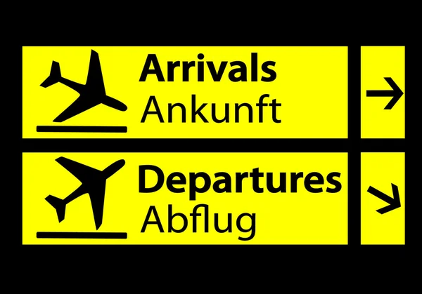 Arrivi e partenze negli aeroporti — Vettoriale Stock