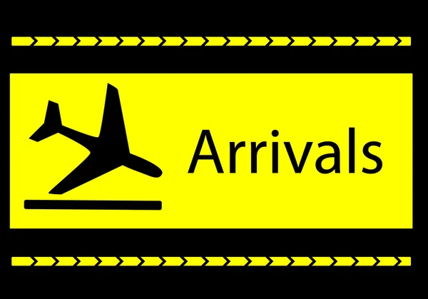 Segnale informativo agli arrivi in aeroporto — Vettoriale Stock