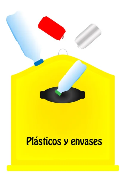 Recycler le récipient en plastique — Image vectorielle