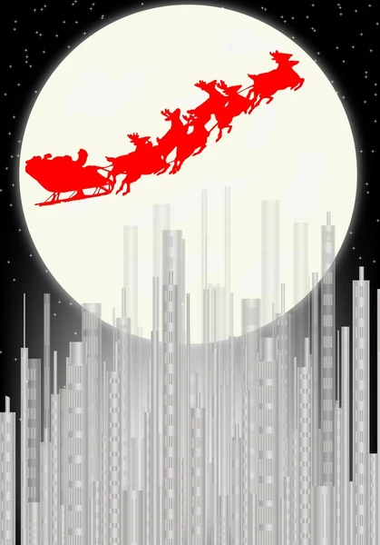 Papai Noel na lua — Vetor de Stock