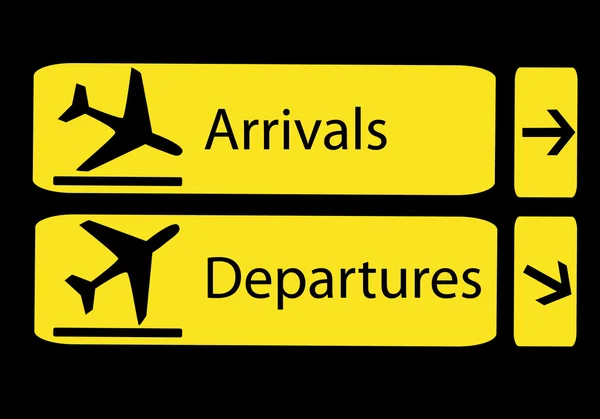Ankünfte und Abflüge auf Flughäfen — Stockvektor