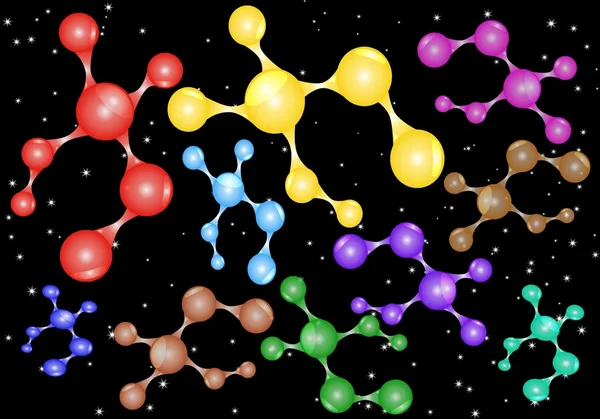 Verbinding van moleculen — Stockvector