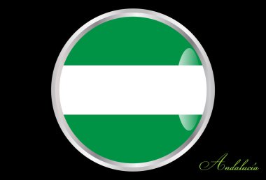 Flag of Andalucia in button clipart