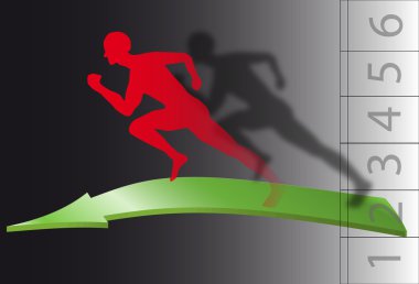 Athlete running clipart