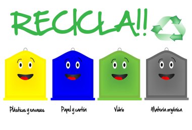 Recycling bins clipart