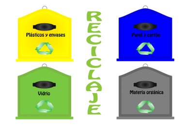 Recycling bins clipart