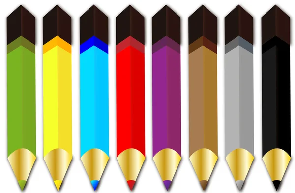 Renkli kalemler — Stok Vektör