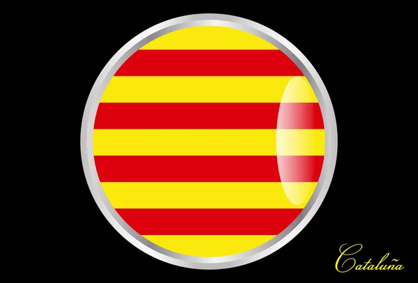 Épinglette de drapeau de Catalogne — Image vectorielle
