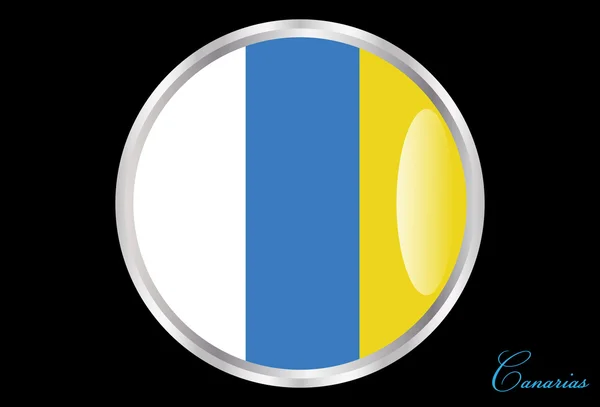 Canarische vlag pin — Stockvector