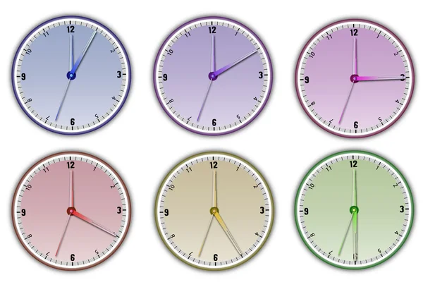 Relógios coloridos — Vetor de Stock