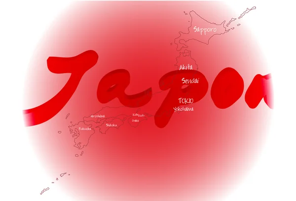 La mappa di Giappone — Vettoriale Stock