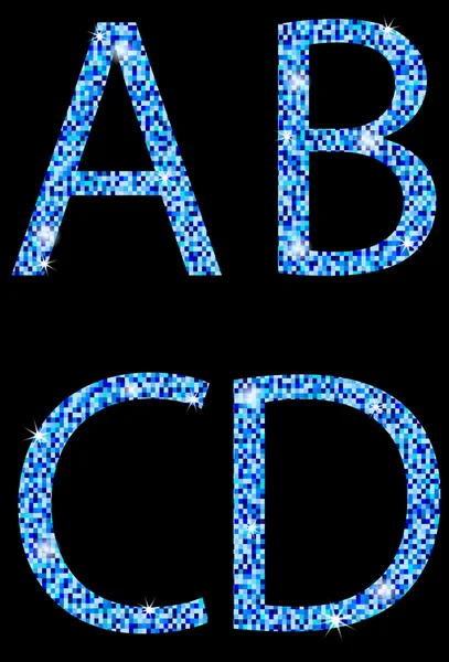 A, b, c, d whith mozaïek textuur — Stockvector