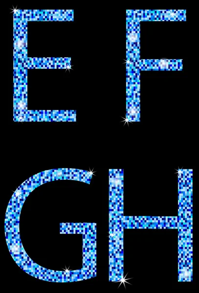 E, f, g, h, textura em mosaico — Vetor de Stock