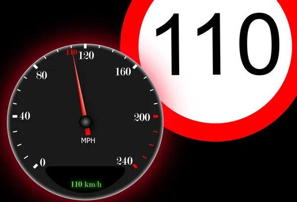 110 km / h velocidad máxima — Vector de stock