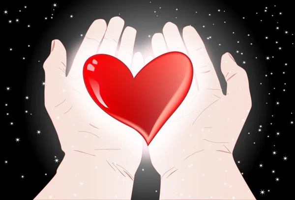 Herz in der Hand — Stockvektor