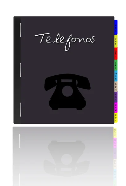 Lista telefónica em espanhol — Vetor de Stock