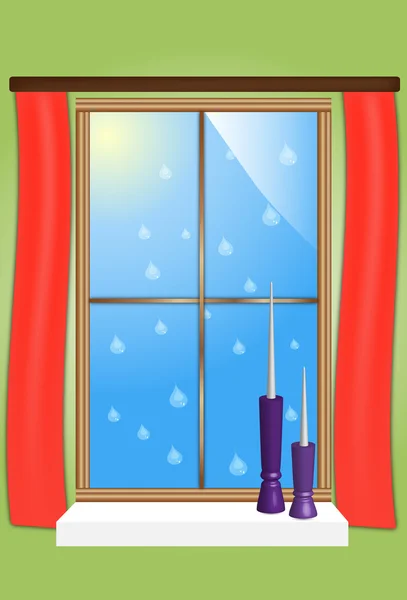 Drawing of a window — Stock Vector