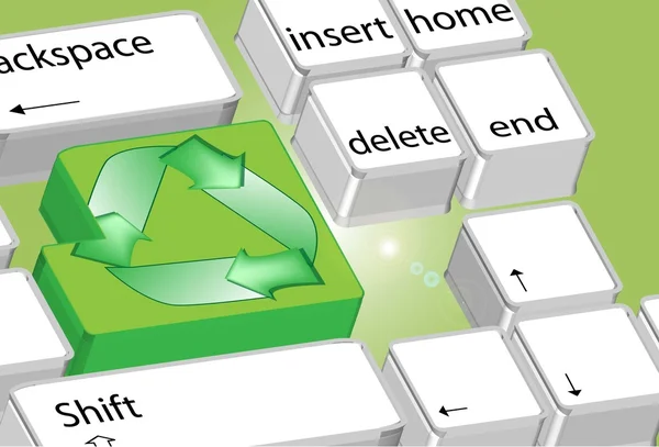 Symbole d'ordinateur écologique — Image vectorielle